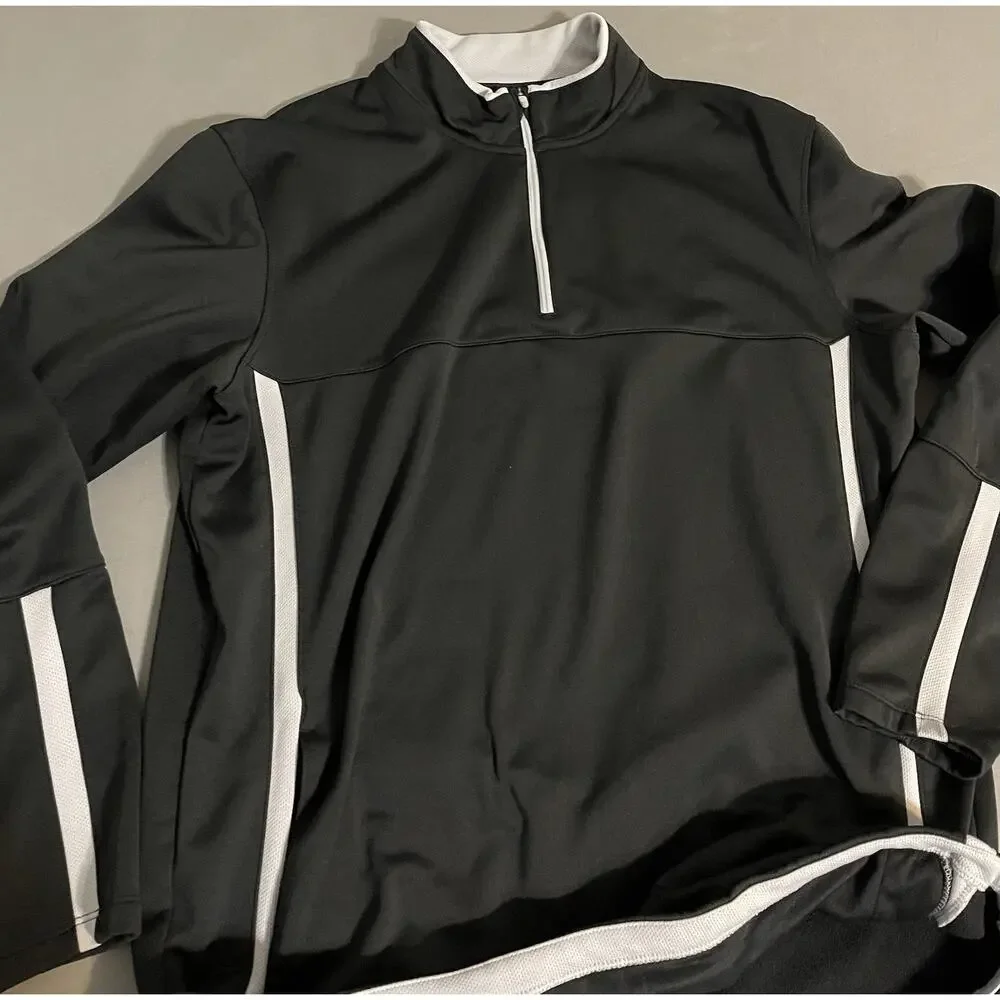 Nike Golf Therma-FIT 1/4 Zip Pullover Black White Men’s Large Excellent